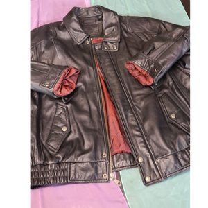 Roundtree and Yorke Men's Leather Aviator Style Jacket Classic Vintage